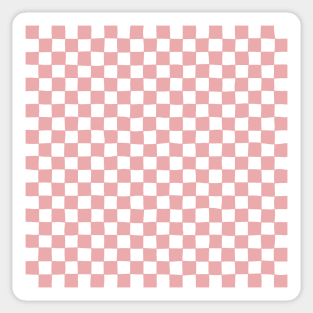 Wonky Checkerboard, Pink and White Sticker